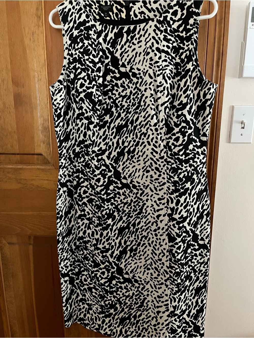 Talbots Black and White Animal Print Midi Dress
